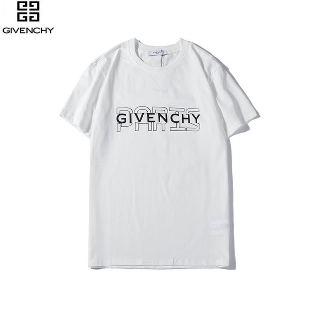 지방시 투톤 로고 라운드 반팔티