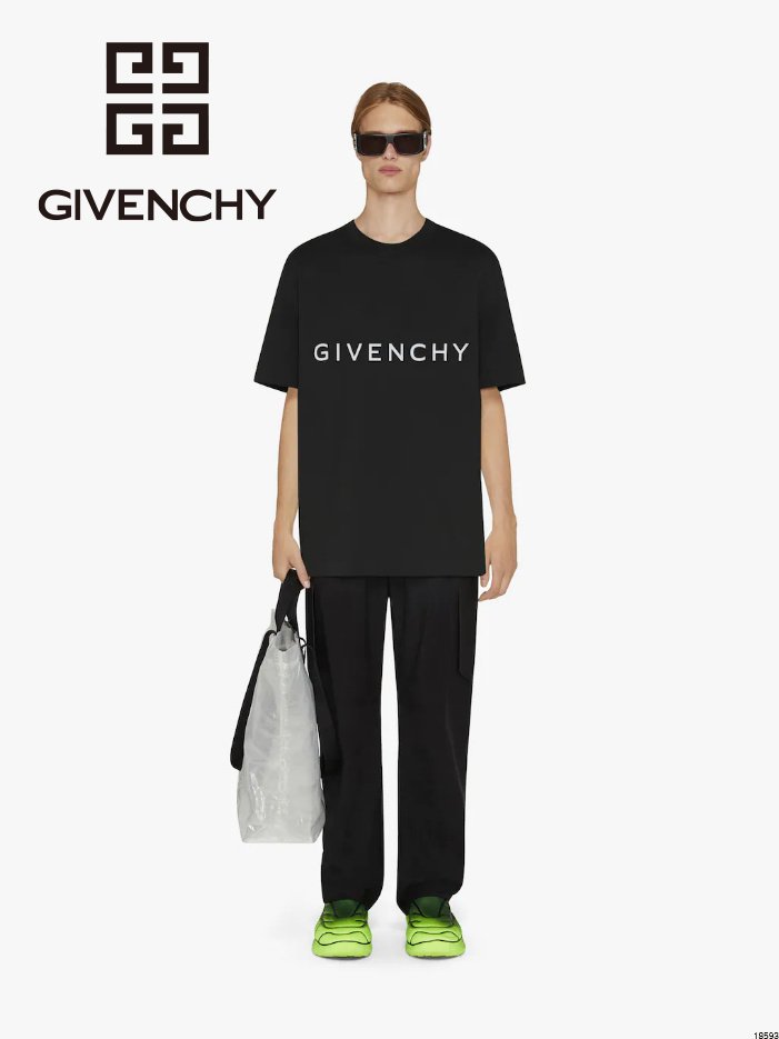 지방시 미들 로고 반팔티