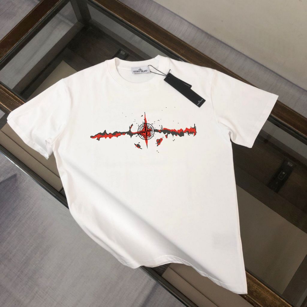 스톤아일랜드 레드 배색 슈퍼문 반팔티