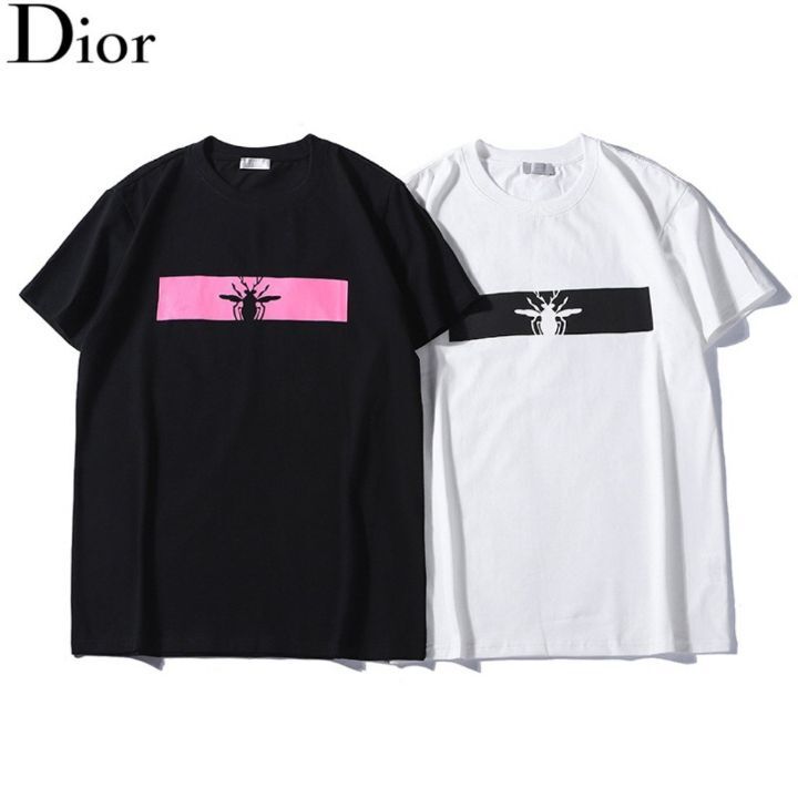 디올 벌 나염 라운드 반팔티