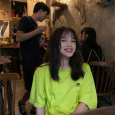 발렌시아가 형광 스몰 로고 BB 반팔티