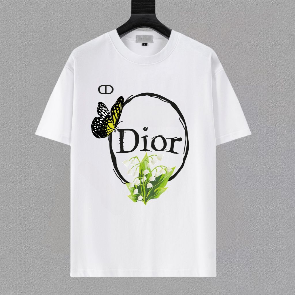 디올 버터플라이 나비 나염 반팔티