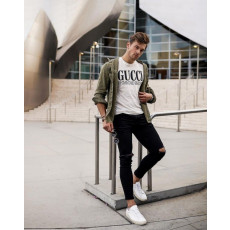 구찌 시티 로고 반팔티