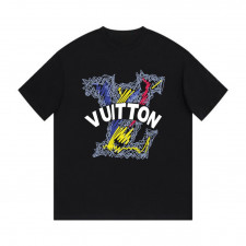 루이비통 자카드 필기 로고 반팔티