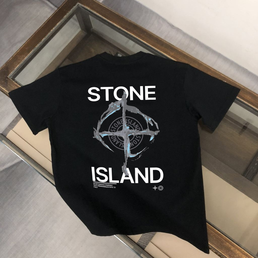 스톤아일랜드 페인팅 십자 어센트 반팔티