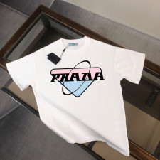 프라다 Ped 핑크 배색 반팔티