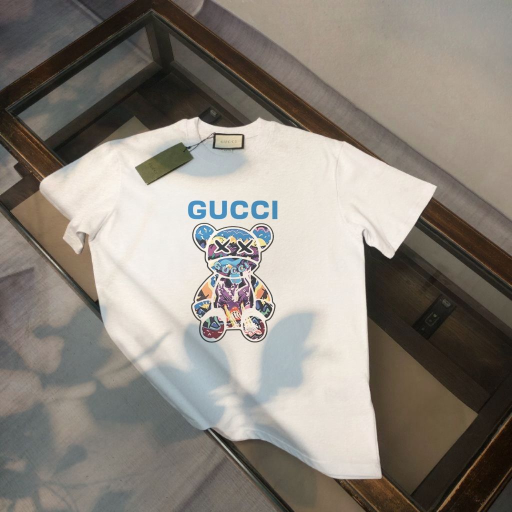 구찌 멀티 페인팅 레인보우 테디 베어 반팔티