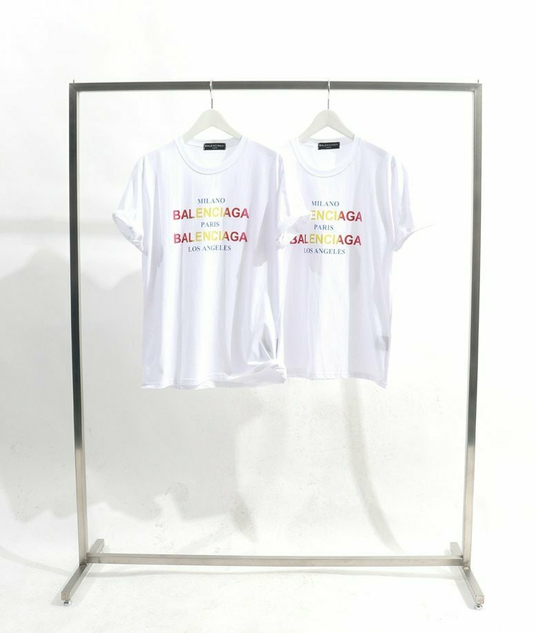 발렌시아가 레인보우 투톤 나염 반팔티