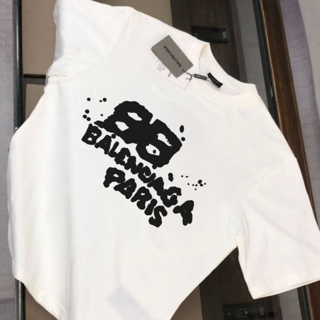 발렌시아가 핸드 드로운 BB 아이콘 반팔티