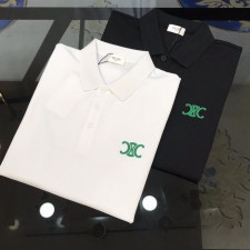 셀린느 벨루어 그린 자수 PK 반팔 카라티