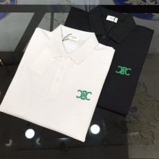 셀린느 벨루어 그린 자수 PK 반팔 카라티