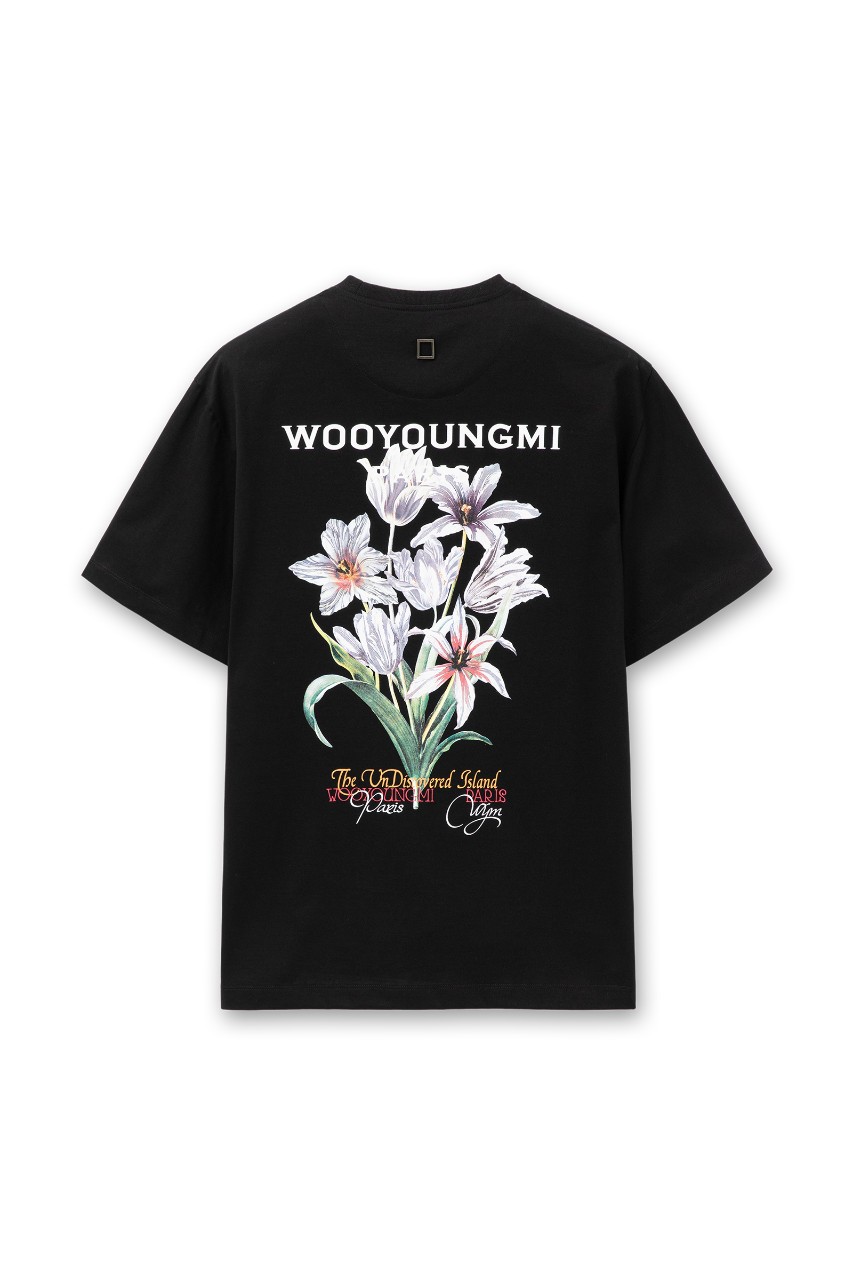 우영미 Wym 컬러 체인지 플라워 프린팅 반팔티