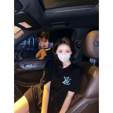 루이비통 자카드 레인보우 핸드 페인팅 반팔티