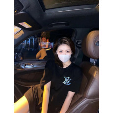 루이비통 자카드 레인보우 핸드 페인팅 반팔티