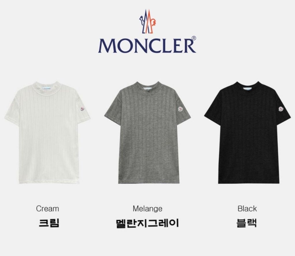 몽클레어 벨루어 골지 반목 반팔 니트