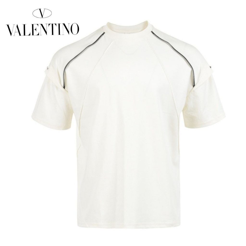 발렌티노 숄더 락스터드 실켓 하프 반팔티