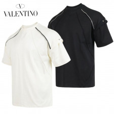 발렌티노 숄더 락스터드 실켓 하프 반팔티