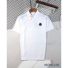 몽클레어 블랙 & 화이트 와펜 PK 반팔 카라티