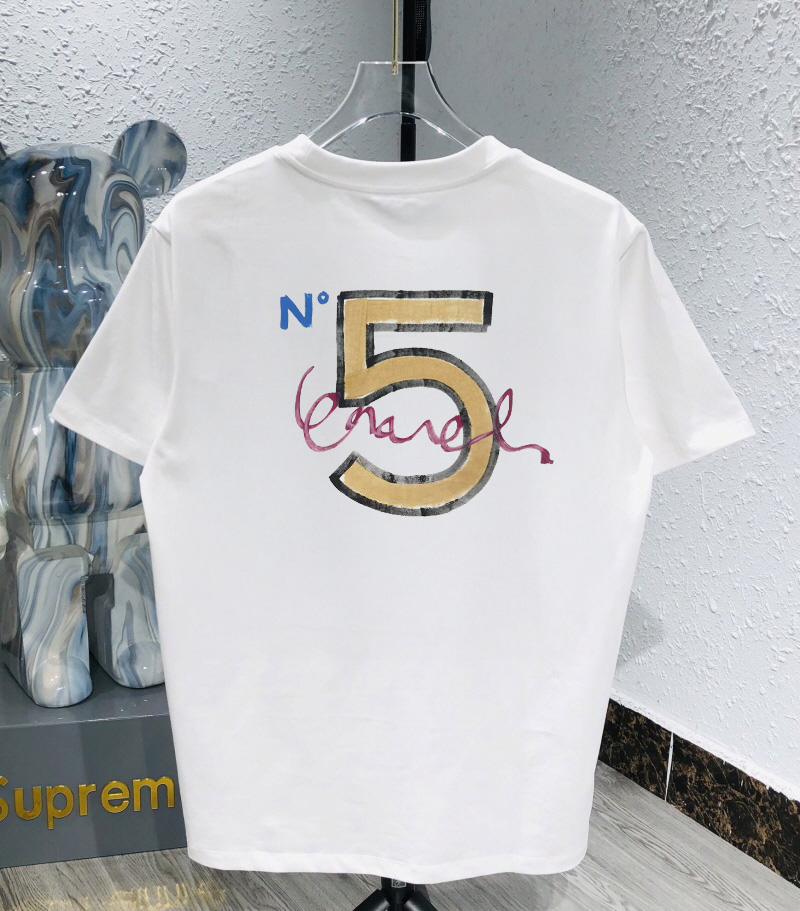 샤넬 핸드 페인팅 No5 빈티지 반팔티