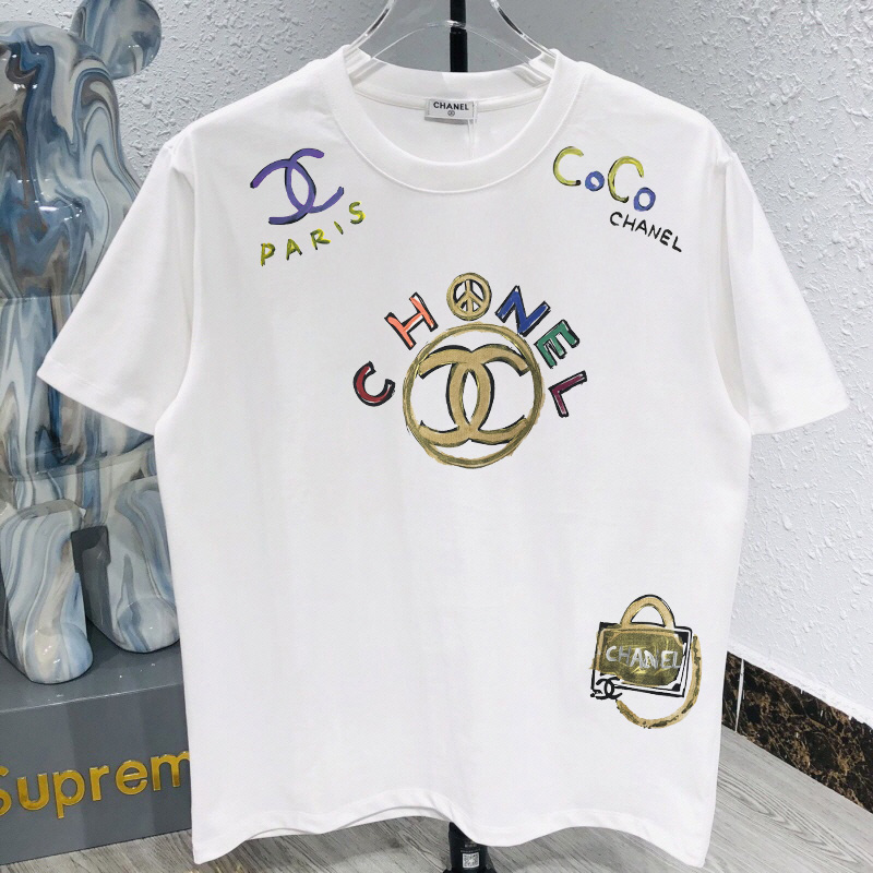 샤넬 핸드 페인팅 No5 빈티지 반팔티