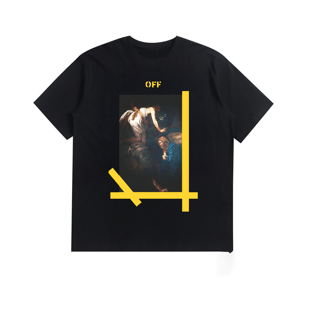 오프화이트 옐로우 카라바죠 다니엘 반팔티