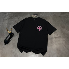 크롬하츠 핑크 로고 반팔티