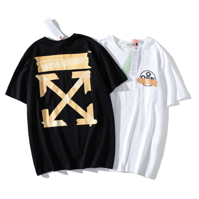 오프화이트 테이프 애로우 반팔티