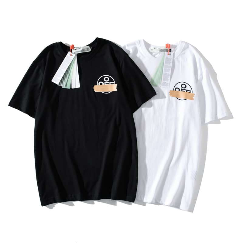 오프화이트 테이프 애로우 반팔티