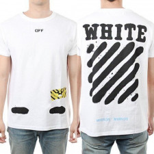 오프화이트 스프레이 페인팅 반팔티