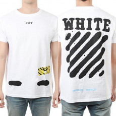 오프화이트 스프레이 페인팅 반팔티