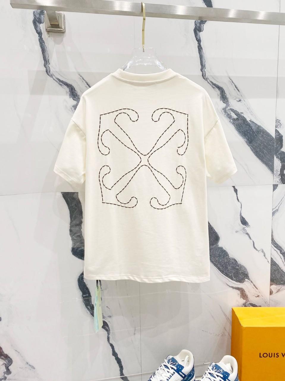 오프화이트 엠브로이더 애로우 반팔티