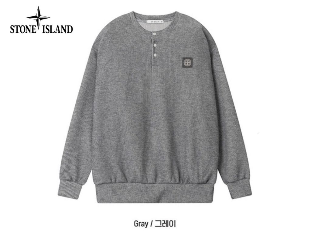 스톤아일랜드 쓰리탭 헨리넥 니트