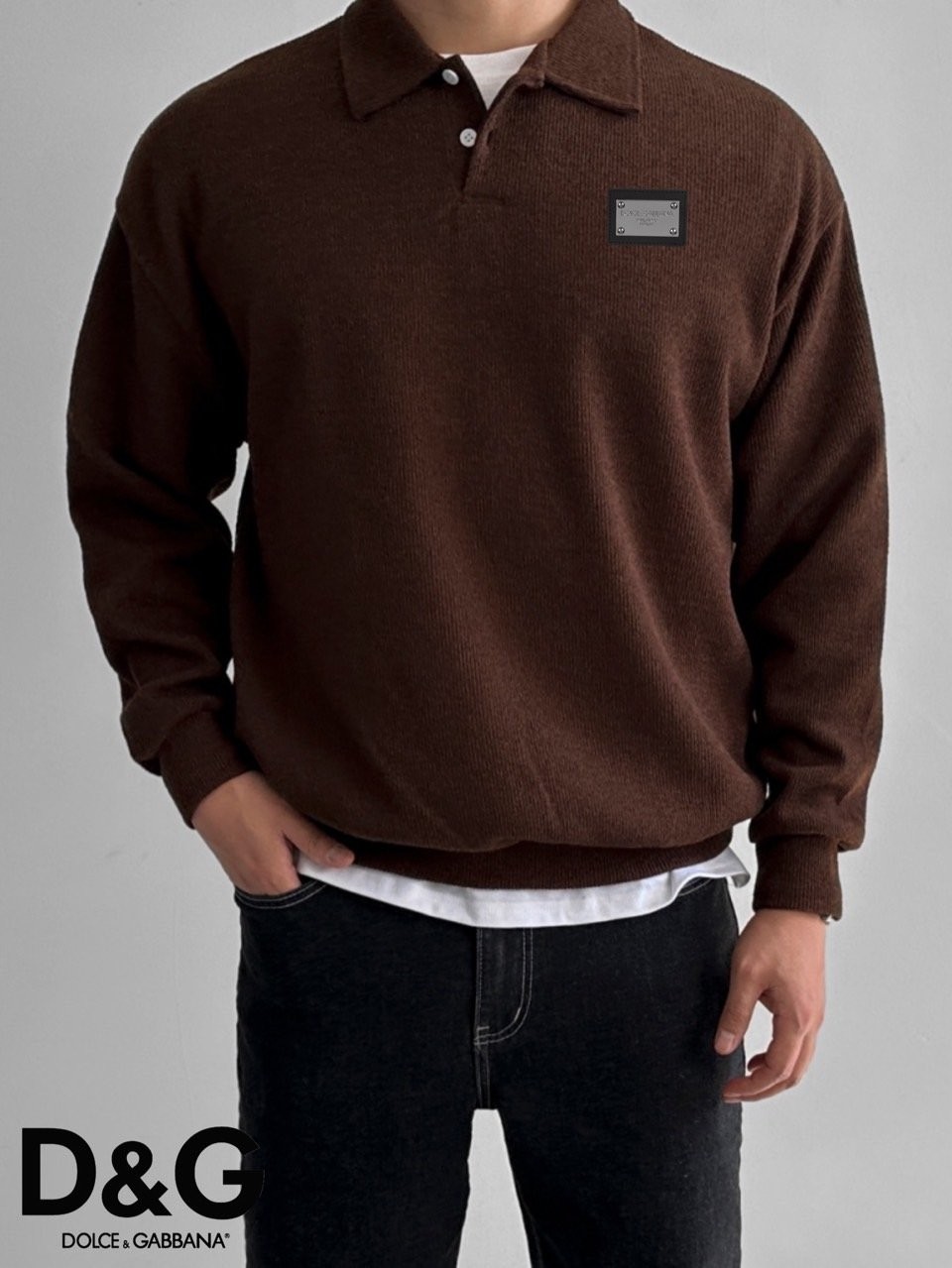 돌체앤가바나 엔드 라이트 카라 니트