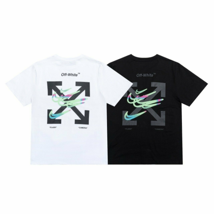 나이키 X 오프화이트 콜라보 레인보우 반팔티