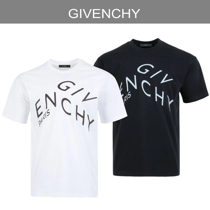 지방시 시그니처 레터링 프린트 실켓 라운드 반팔티