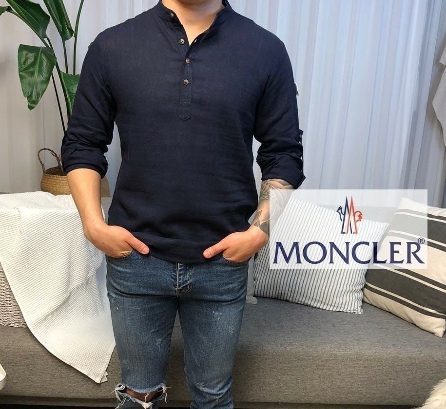 몽클레어 린넨 헨리넥 셔츠