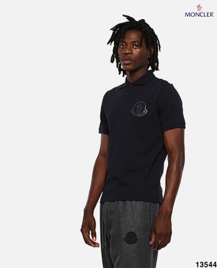 몽클레어 블랙 나염 반팔 카라티