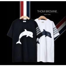 톰브라운 돌핀 사선 완장 반팔티