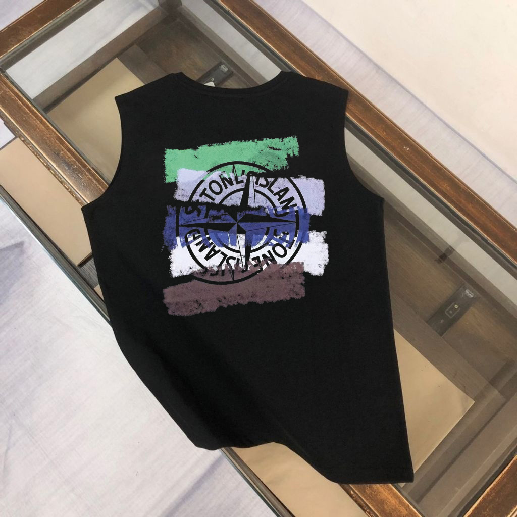 스톤아일랜드 백로고 페인팅 나시