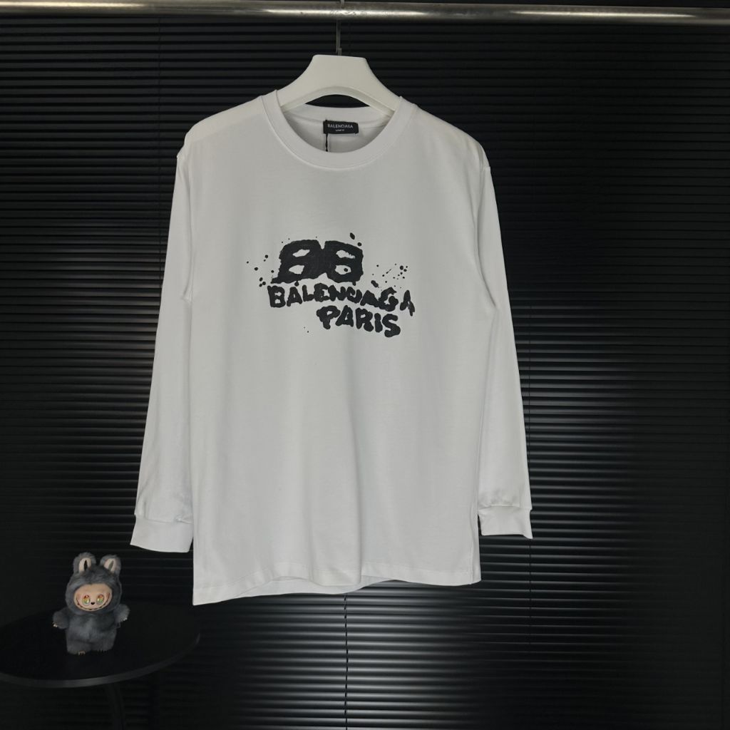 발렌시아가 핸드 드로운 BB 아이콘 긴팔티