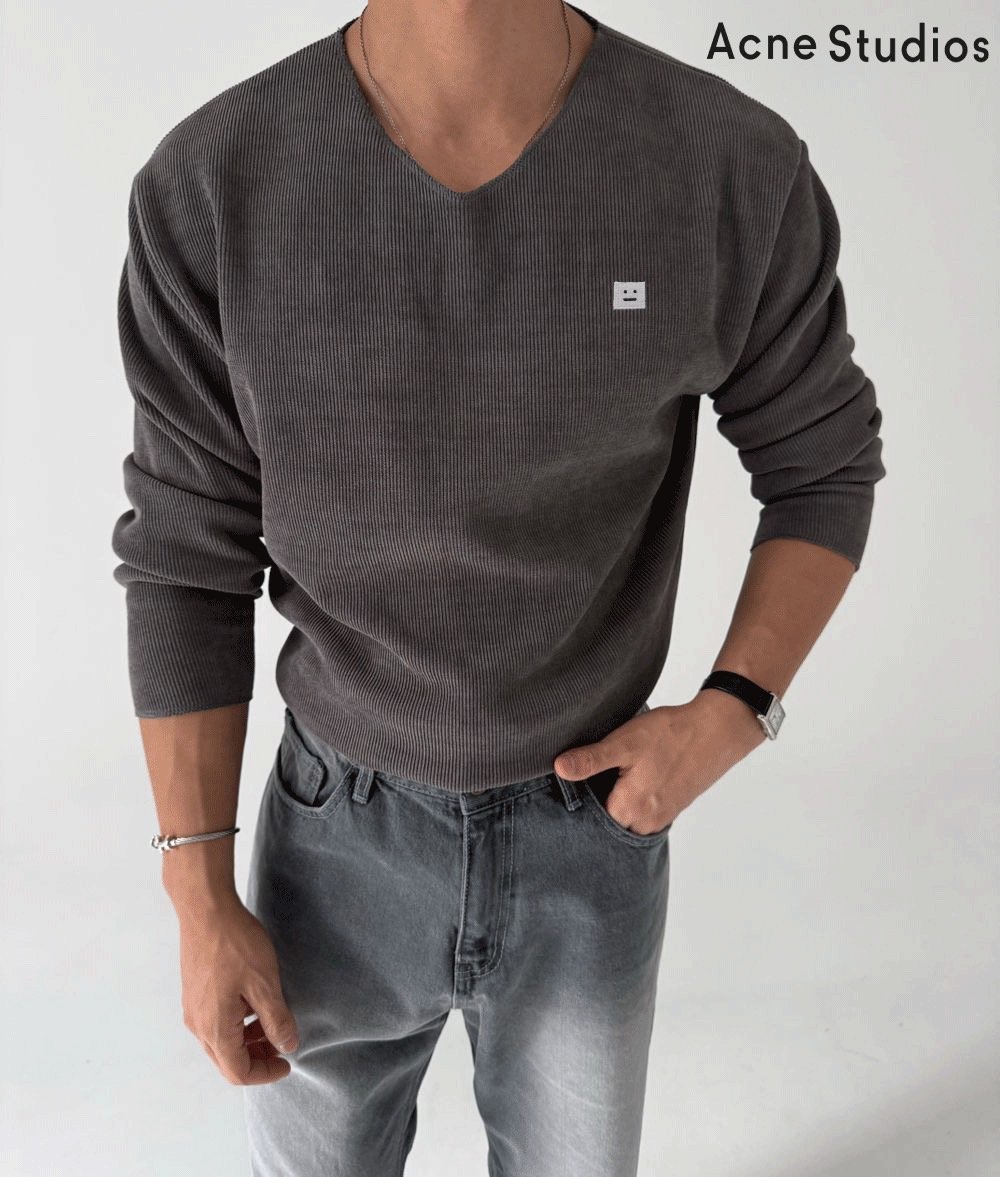 아크네 스튜디오 V 데끼 라인 니트