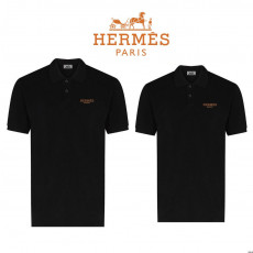 에르메스 오렌지 자수 반팔 카라티