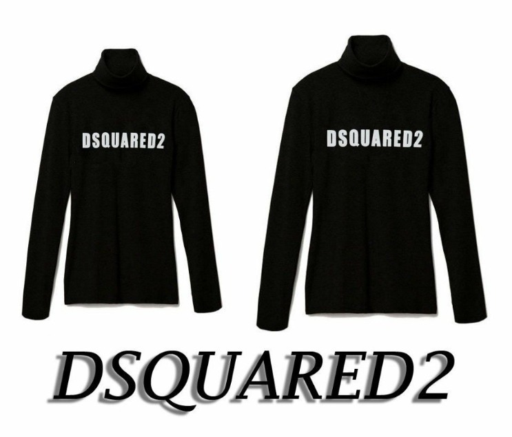 디스퀘어드2 프린팅 로고 터틀넥 니트