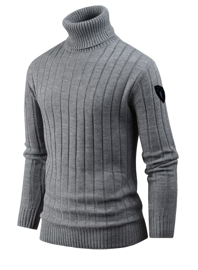 노비스 세로 줄 폴라 니트