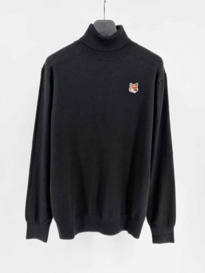 메종키츠네 브라운 폭스헤드 터틀넥 니트