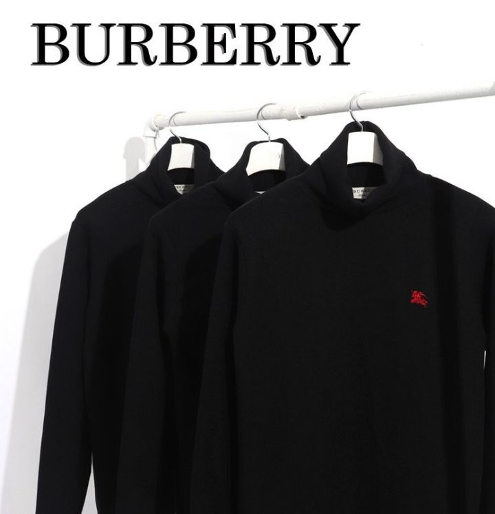 버버리 런던 자수 로고 터틀넥 니트