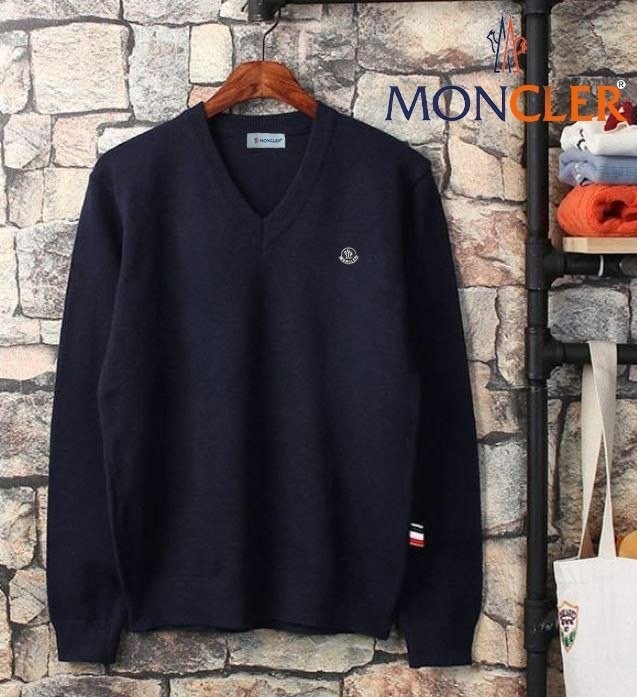 몽클레어 블랙 오뚜기 시그니처 브이넥 니트