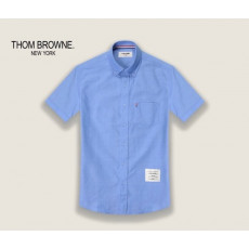 톰브라운 포켓 삼선 트리밍 반팔 셔츠
