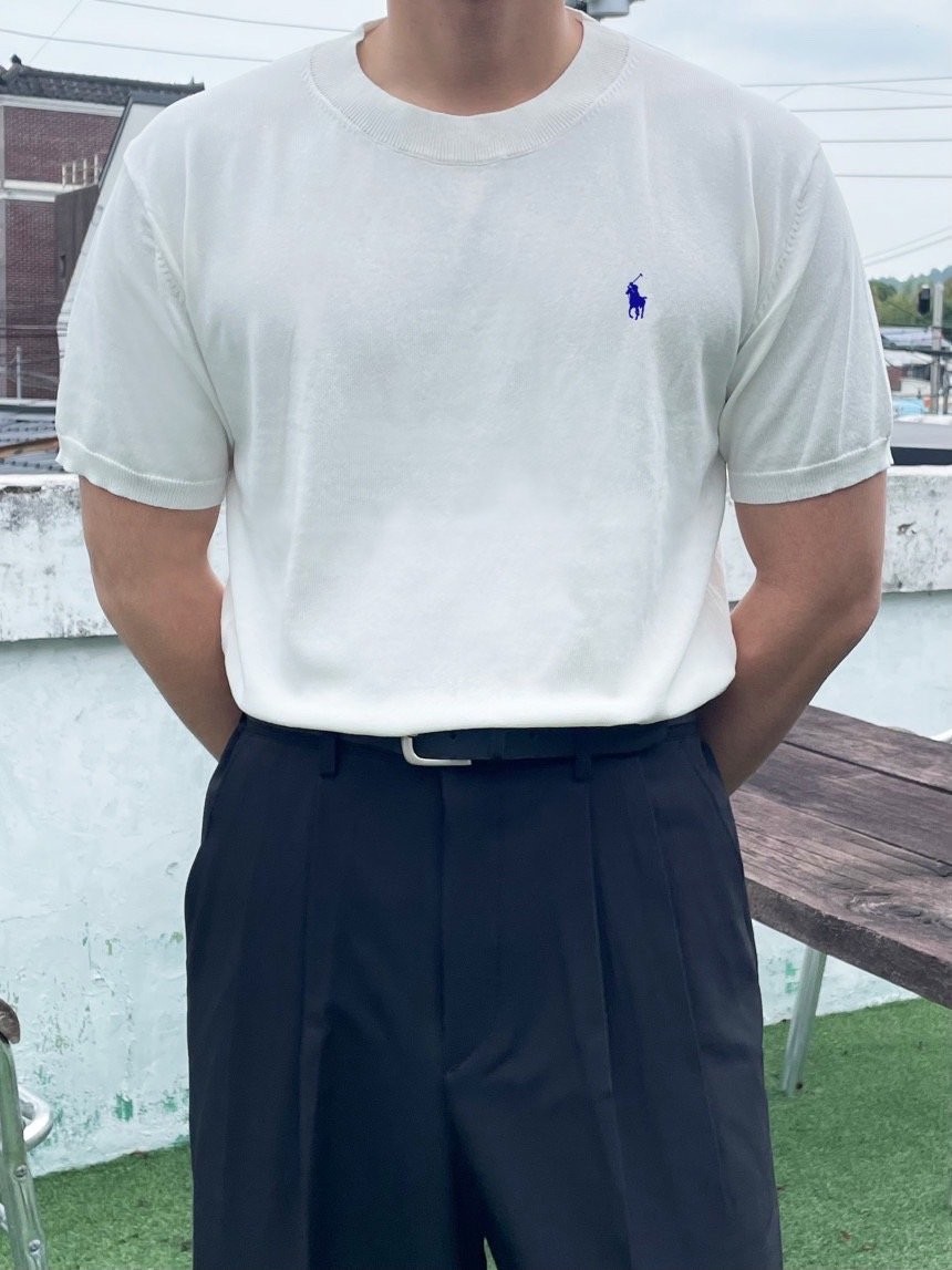 폴로 랄프로렌 코튼 라운드 반팔 니트