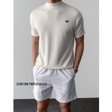 알마니 머슬 반목 반팔 니트